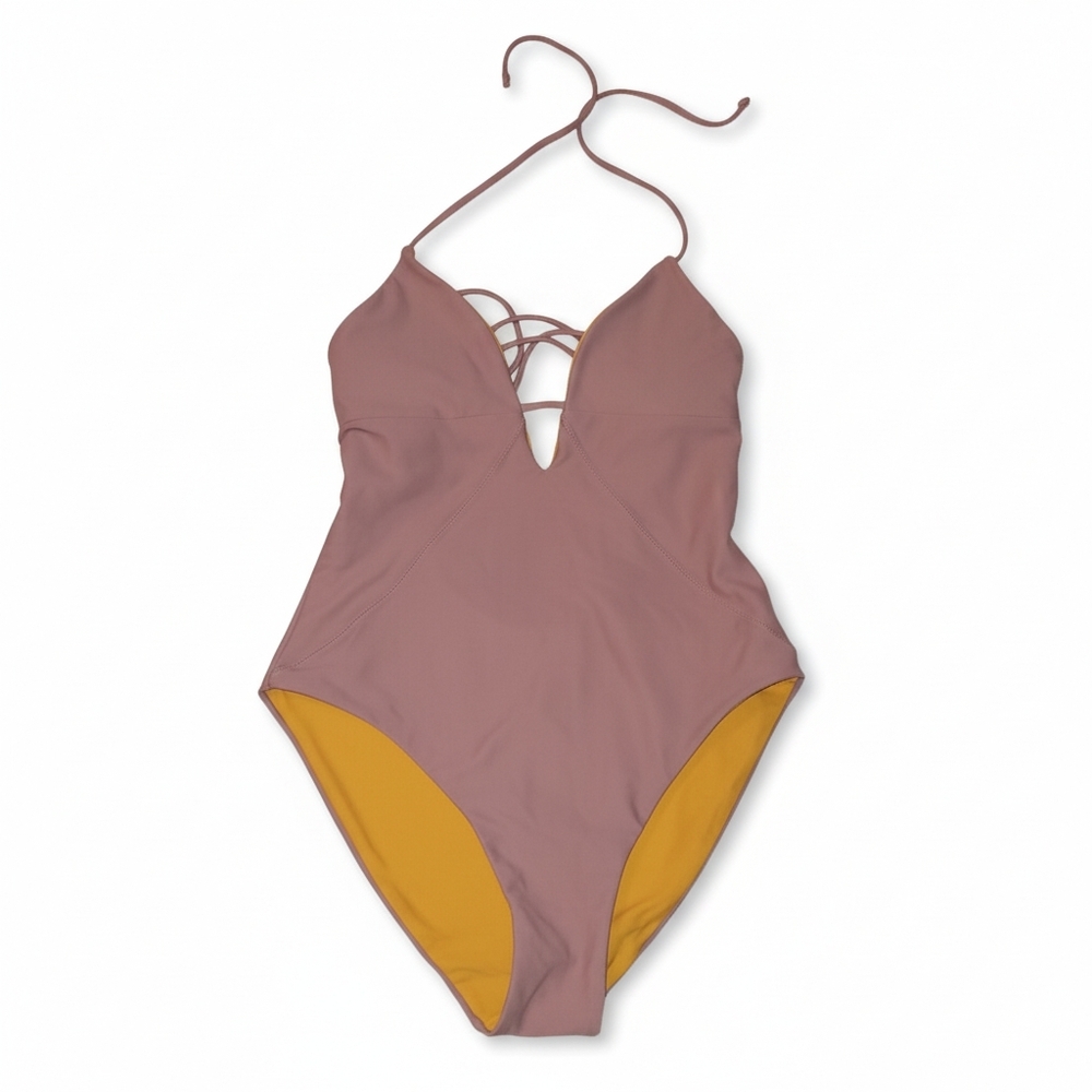 Elegant Mauve and Mustard Women's Swimsuit